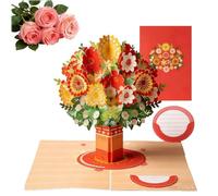 Pop-Up Wildflower Valentine’s Card, Forever-Blooming 3D Flower Pop-Up Card, Foldable Handmade Bouquet Cards Keepsake with Note and Envelopes, Personalized Love Message & Everlasting Bloom (#02)