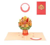 Pop-Up Wildflower Valentine’s Card, Forever-Blooming 3D Flower Pop-Up Card, Handmade Bouquet with Note & Envelope, Valentine’s Birthday All Occasion Keepsake Gift & Decor (#A)