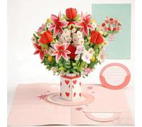 Pop-Up Wildflower Valentine’s Card, Forever-Blooming 3D Flower Pop-Up Card- Personalized Love Message & Everlasting Bloom - 2-in-1 Gift & Décor for Every Moment, All Occasion Romantic (A)