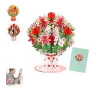 Pop-Up Wildflower Valentine’s Card, with Detachable Bouquet, Personalized Love Message & Blank Inside for Valentine’s Day, Anniversary, Birthday - 2-in-1 Gift and Home Decor (B1)