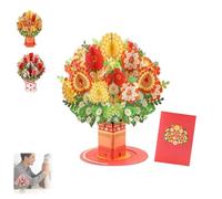 Pop-Up Wildflower Valentine’s Card, with Detachable Bouquet, Personalized Love Message & Blank Inside for Valentine’s Day, Anniversary, Birthday - 2-in-1 Gift and Home Decor (A1)