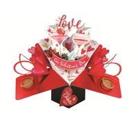 Pop Up With Love Champagne Glasses Valentine's Day Greeting Card 3D Pop Up Cards VPOP052