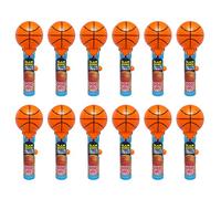 Pop Ups! Basketball Lollipop Holder - 12 Chupa Chups Lollipops with Cases - Individually Wrapped Candy Party Favors - Basketball Candy - Bulk Set of 12