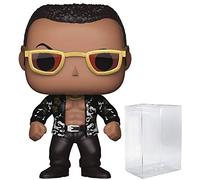 POP WWE: The Rock Old School Funko Vinyl Figure (Bundled with Compatible Box Protector Case), Multicolor, 3.75 inches