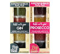 Popaball Bursting Bubbles For Prosecco & Gin Party Pack 4 x 125 grams | Prosecco, Gin, Mocktail & Cocktail Making Gifts | Gift Set Ideas For Her, Hampers & Hen Parties