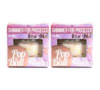 Popaball Drink Shimmer Rose Gold Raspberry Flavour | 2 x 21 grams | Prosecco, Gin, Mocktail & Cocktail Making Gifts | Gift Set Ideas For Her, Hampers & Hen Parties