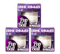 Popaball Drink Shimmer Violet Royale Blackcurrant Flavour | 3 x 21 grams | Prosecco, Gin, Mocktail & Cocktail Making Gifts | Gift Set Ideas For Her, Hampers & Hen Parties