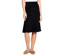 Popana A-Line Skirts for Women Knee Length, Flowy High Waisted Pull On Mid Plus Size and Petite Summer Skirts, Black, M