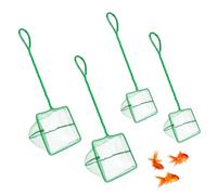POPAPIE 2 Pcs Aquarium Fishing Net,Small Fine Mesh Fishing Net,Green | Fine Mesh Fish Catch Nets,Long Handle Fishing Net with Plastic Handle for Catching Small Fish and Shrimp in Tanks