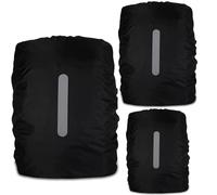 POPAPIE 3 Pack Waterproof Backpack Cover 20-45L Reflective Backpack Cover Dustproof Rucksack Rain Cover Adjustable Waterproof Bag Cover for Camping Hiking Traveling Cycling