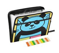 Popart Panda Yellow Expanding Zip File Folder 13 Pockets Accordion Document Organizer for Work Home