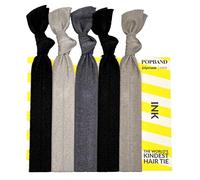 Popband Ink Knot Hair Bands, Stretchy Hair Bobbles in Dark Neutral Colours, Versatile Hair Accesories for Women, 5 Hair Ties