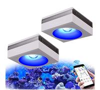 PopBloom 2 x RL90 WiFi Led Aquarium Light, Smart APP Control Reef Light for 80-120cm Saltwater Coral Reef Growing Marine Aquarium Lamp for SPS/LPS Fish Tank Led (2 WiFi lamp with Hang kit)
