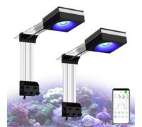 PopBloom 2X RL90 LED Aquarium Light, Smart APP Control Fish Tank Reef Lights for 90CM 120CM Marine Tank Aquarium Light (Black - with Arm Kit)