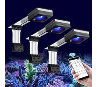 PopBloom 3PCS RL90 Full Spectrum Marine Aquarium Reef Lights (Black) -3rd Generation Arm Kit, Marine LEDs Lights for 150cm 60in 5ft Saltwater Coral Reef SPS LPS Aquarium
