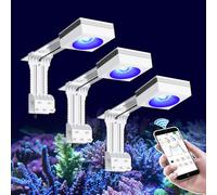 PopBloom 3PCS RL90 Full Spectrum Marine Aquarium Reef Lights (White) -3rd Generation Arm Kit, Marine LEDs Lights for 150cm 60in 5ft Saltwater Coral Reef SPS LPS Aquarium