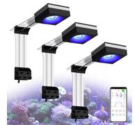 PopBloom 3X RL90 Aquarium LED Reef Light, Smart-APP Control Full Spectrum Marine LED for Saltwater Coral Fish Tanks (Black - with Arm Kit)
