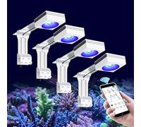 PopBloom 4PCS RL90 WiFi Full Spectrum Marine Aquarium Reef Lights with New Arm Kit, Marine Fish Tank Lights for 180cm 72in 6ft Coral Reef SPS LPS