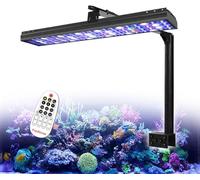 PopBloom 60W Marine Aquarium Reef LED Lighting, Timer Control Full Spectrum Marine LED Lamp for Saltwater Coral Fish Tanks, 60x50x50cm Marine Tank