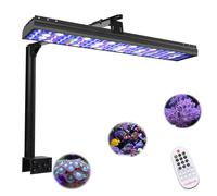 PopBloom Mini Aquarium Light, 60W Nano Fish Tank Clip on Light, Full Spectrum Dimmable LED Coral Reef Light with Timer for 60-80cm 24inch Small Marine Aquarium Lighting