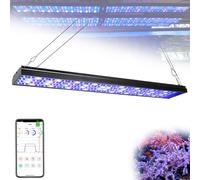 PopBloom Reef LED Light, 100W Reef Aquarium Lighting for SPS LPS Corals and Saltwater Fish Tanks, Enhanced Violet and Blue Spectrum, Wide Angle Lens, 5 Channels Fully Programmable