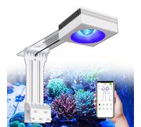 PopBloom RL115 Reef 120W Reef Aquarium Lighting for SPS LPS Corals and Saltwater Fish Tanks, Enhanced Violet and Blue Spectrum, Wide Angle Lens, 4 Channels Fully Programmable