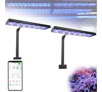 PopBloom Smart-APP Control Saltwater LED Reef Light Aquarium Tank Lamp Full Spectrum for 48inch 120cm 4ft Aquarium Reef Lighting SPS LPS(Arm Mounting Way)
