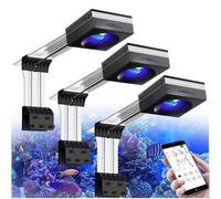 PopBloom WiFi Led Aquarium Reef Light 100W, Smart-APP Control Marine Tank Lighting Full Spectrum for Saltwater SPS/LPS Coral Fish Tanks (3 Lamps with Mount kit)