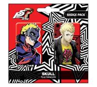 POPBuddies Persona 5 Royal Skull/Ryui Sakamoto Badge Pack, Black, Red, Yellow