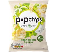 Popchips Crisps Popped Snacks (23g x 24, Sour Cream & Onion)