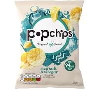 Popchips Popped Potato Crisps Gluten-Free, 90-Calorie Guilt-Free Crunchy Snacks 24 Bags x 23g (Salt & Vinegar)