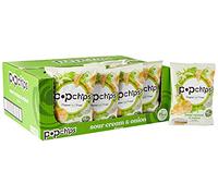 popchips - Sour Cream and Onion Popped Potato Chips 23 grams (Multipack BOX of 24) Popped not Fried, No Artificial Flavours or Colours, Suitable for Vegans