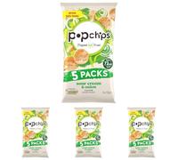 Popchips Sour Cream & Onion Multipack Crisps, 5 x 23g (Pack of 20)