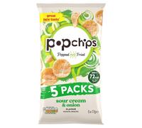 Popchips Sour Cream & Onion Multipack Crisps, 5 x 23g (Pack of 5)