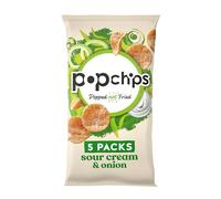 Popchips Sour Cream & Onion Multipack Crisps, 5 x 23g (Pack of 5)
