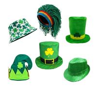POPCIEL 6 Assorted St Patricks Day Hats St. Patrick's Day Costume Hat Accessories Irish Party Leprechaun Hats for Adult Teens