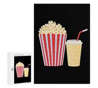 Popcorn And Drink Wooden Puzzle Letter on Back Adults Difficult Jigsaw Puzzles for Home Family Game Birthday Gift