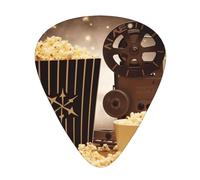 Popcorn and Film Equipment Printed Guitar Picks 12-Piece Set - Comfortable, Versatile Plectrum for All Guitar Styles & Players