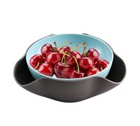 Popcorn BowlWith Shell Storage - 21x20x7.5 Cm Snack Serving Dish, Double Layer Round Bowl, Multi Functional Design with Sturdy PP Construction | Convenient Table BowlFor Pistachios Cherries Snacks