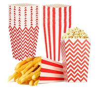 Popcorn Boxes, 24Pcs Striped Wave Paper Popcorn Favor Boxes, Popcorn Carton Containers Mini Snack Striped Paper Boxes for Family Movie Night, Mini Snack Boxes, Concession Stand, Party