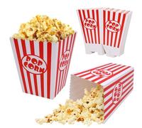 Popcorn Boxes Extra Large Popcorn Bucket 1.77 L Candy Container Movie Night Accessories Sufficient Capacity for Movie Nights Birthday Parties, Christmas 6.3''Tall x4.8''Square (16 Pack)