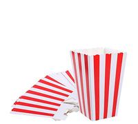 Popcorn Boxes Paper Popcorn Bags Holder White Red Striped Pack of 24