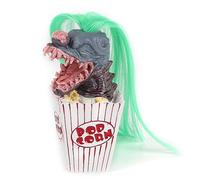 Popcorn Clown Head Statue Hand Carved Halloween Decoration Creepy Horror Movie Inspired Resin Artwork Unique Home Decor for Halloween Party Haunted House 15x6x6cm (green)