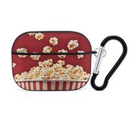 Popcorn Earbuds Organizer Shockproof Protective Airpods Pro Cover with Carabiner Clip Anti Fall Carrying Earphone Case Cover for Airpods Pro 2nd Generation Black