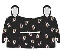 Popcorn Hoodie Couple Hoodie Sweatshirts Fun hooded sweatshirt Sweatshirt for two with oversized, long sleeves is perfect for couples to wear together (UK, Alpha, One Size, Plus, Tall, Black)