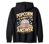 Popcorn Is Always the Answer Movie Night Snack Foodie Zip Hoodie