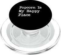 Popcorn Is My Happy Place Funny Popcorn Minimalist PopSockets PopGrip for MagSafe