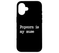 Popcorn is my muse Funny Popcorn Minimalist Typewriting Case for iPhone 16