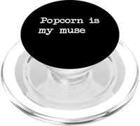 Popcorn is my muse Funny Popcorn Minimalist Typewriting PopSockets PopGrip for MagSafe