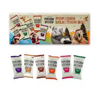 Popcorn Kitchen Christmas Popcorn Selection Box, 6 Indulgent Gourmet Recipes, Hand-popped in UK, Perfect Stocking Filler - 180g (1 Box)